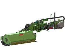 Flail mower with hydraulic side arm